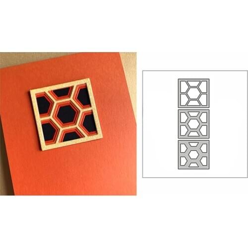 New Layer Mini Honeycomb Tile Square 2020 Metal Cutting Dies for DIY Scrapbooking and Card Making Decor Embossing Craft No Stamp