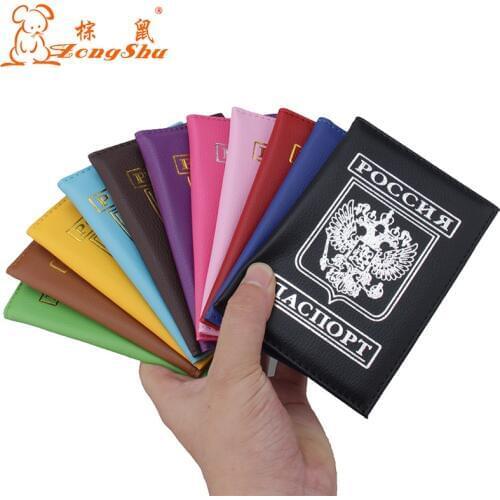 Russian mens&womens passport cover for traveling documents, credit card holder for visiting cards and travel passport holder