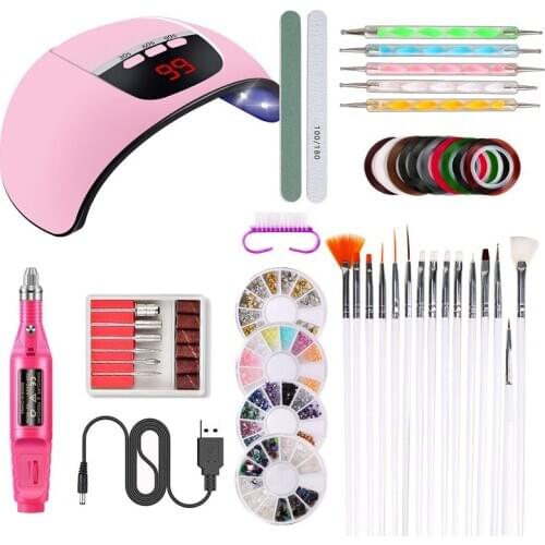 Porfessional Nail Art Tool Set Nail Art Lamp Polisher Nail File Paint Pen Muliti-function Nail Art Decoration Set