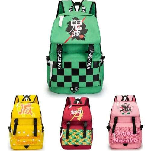 Demon Slayer Kimetsu No Yaiba Kamado Tanjirou Backpack Student School Shoulder Bag Satchel Laptop Knapsack Travel Notebook Bags