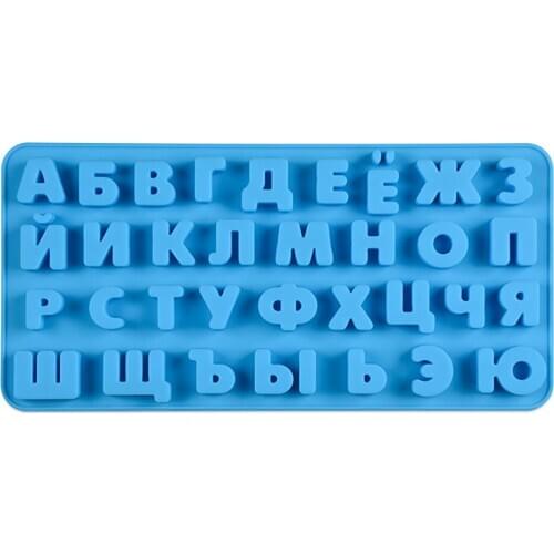 3D Silicone Russian Alphabet Mold Letters Chocolate Mold Cake Decorating Tools Tray Fondant Molds Jelly Cookies Baking Mould