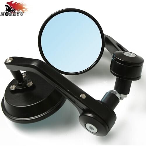 Blue Motorcycle Rearview Handlebar End Side Mirror For SUZUKI GS500 GSF1200 250 GSX1100F 1300 1400 GSXR 125 250 600 750 1000