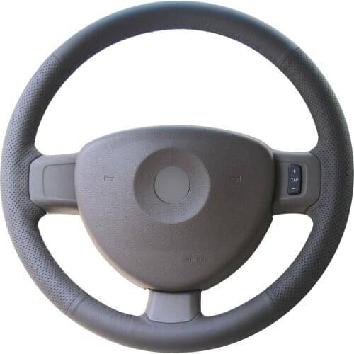 Dark Gray Natural Leather Car Steering Wheel Cover for Buick GL8 2011-2014