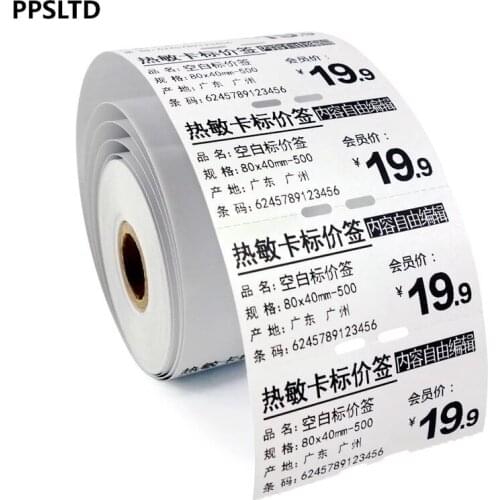 Thermal Ticket Paper Compatible Zebra Direct thermal price tags 80mm x 40 mm z-select 4000D 5mil