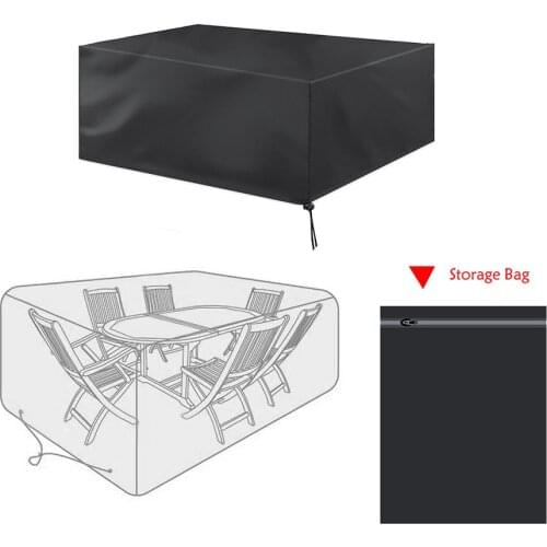 210D Oxford Cloth Outdoor Waterproof Dust-Proof Patio Furniture Protective Cover Sofa Dining Table With Storage Bag
