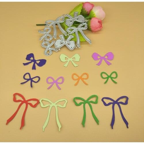 Gift box decoration bow 6 metal cutting molds, scrapbooks, photo albums, greeting cards, DIY decoration, handmade art