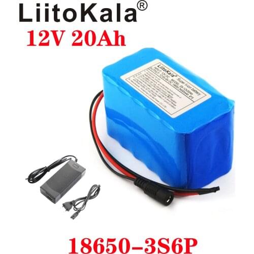 LiitoKala 12v 20Ah lithium battery 20ah high current large capacity 20000mAh xenon lamp motor mobile backup battery 12.6V3A