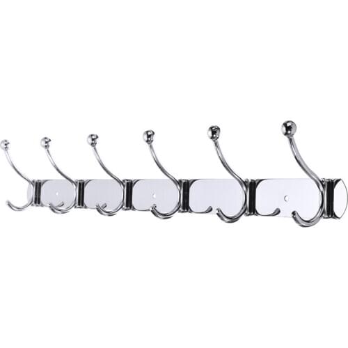 Stainless Steel Kitchen Home Bathroom Key Bag Coat Hanger 6 Hooks Clothes Towel Bags Storage Hook Hanger 55cm Durable