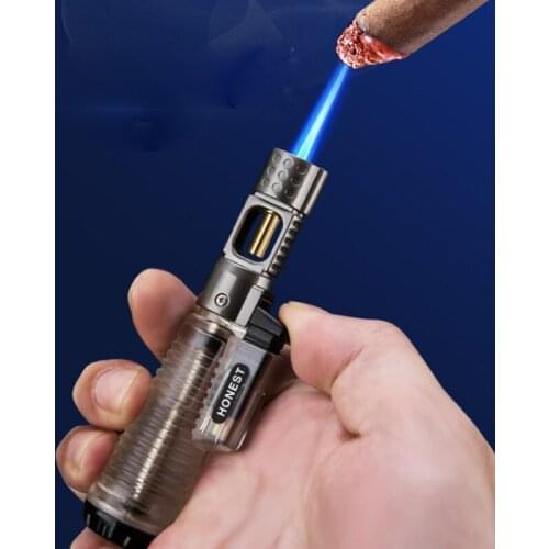 Windproof Gas Butane Jet Cigar Lighters Turbo BBQ kitchen Survival Lighters Smoking Accessories Spray Gun Gadgets For Men