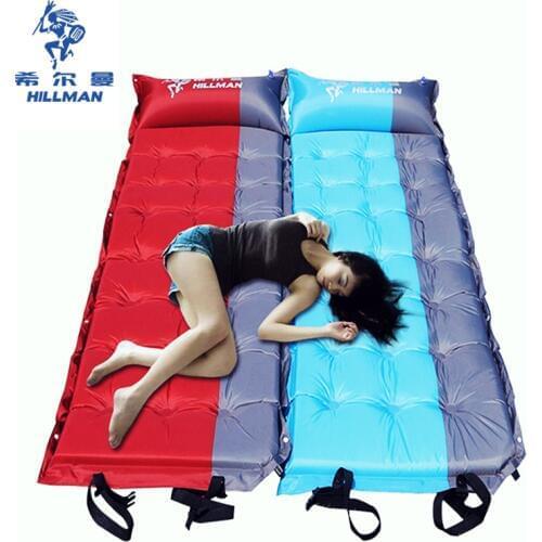 Hillman magic auto inflatable cushion, outdoor tent mat, dampproof mat, widened thickening mattress, camping air cushion