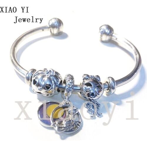 XIAOYI 2020 NEW S925 trick or treat whimsy doll pumpkin head interesting celebrate the holidays with diy open bracelets female