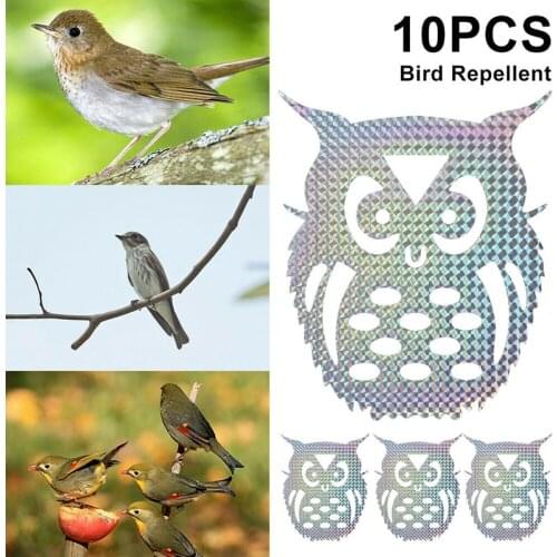 10pcs Bird Repellent Deterrent Owl Laser Reflective Sticker Garden Porch Waterproof Stickers Keep The Birds Away