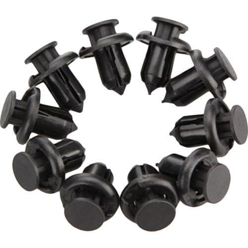 10x Nylon Push Rivet Screw Fastener Clip for Honda Accord CRV Civic Retainer Black For Bumper Fender Plastic