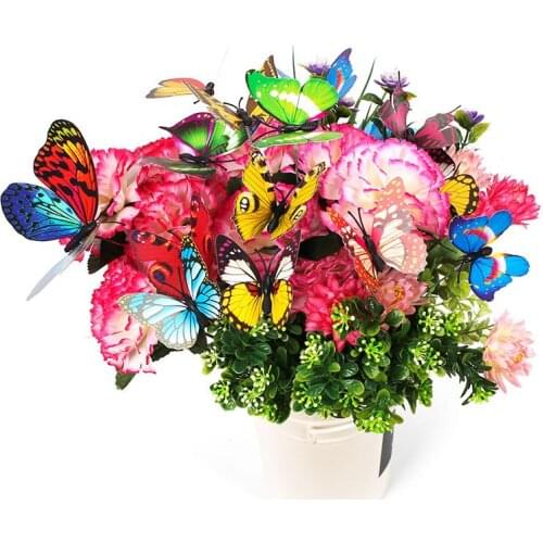 Bunch of Butterflies Garden Yard Planter Colorful Flower Pots Decoration Outdoor Decor Whimsical Butterfly Stakes Decoration