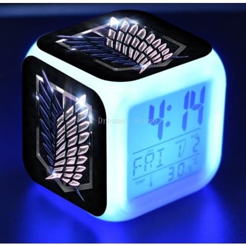 Attack on Titan Alarm Clock Scout Regiment Wings Of Liberty ED Digital Clocks Figure Light Up Toy Despertador Gift For Kids Boys