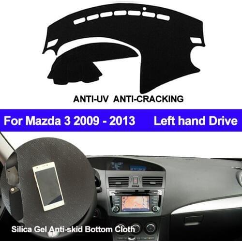 TAIJS Car Dashboard Cover Silicone Non-Slip For Mazda 3 2009 2010 2011 2012 2013 Dash Mat Carpet ANti-UV DashMat Car Protector