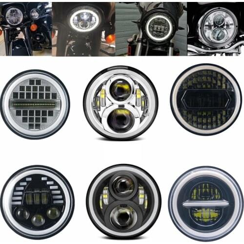 E mark number DOT Approved 7" Inch Motorcycle LED Headlight Hi/Lo Beam Assemblies Lamp Projector