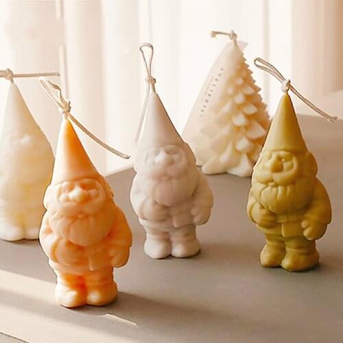 Santa Aromatherapy Candle Mold Christmas Diy 3d Silicone Cake Baking Plaster Mould Mold For Candle Making Tools Cute Home Decor
