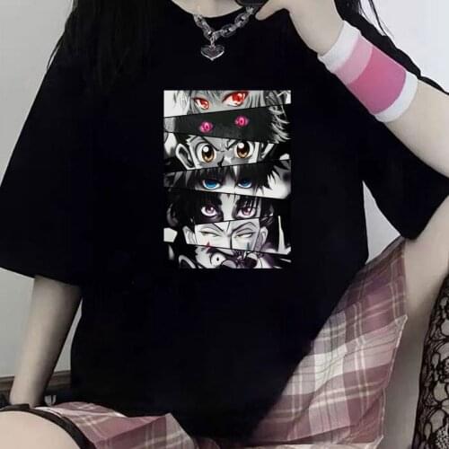 Hunter X Hunter Killua Zoldyck Kurapika Hxh Anime Tshirt Summer Women Kawaii Eye Manga Graphic Tee Casual Vogue Camisetas Mujer