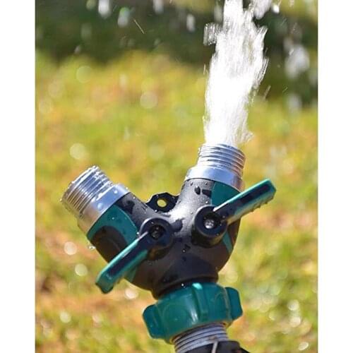 Water Irrigation Valve 2PC Y-shaped All Metal Body Garden Hose Splitter with 2 Adapters American Y-shaped Tap Joint Valve