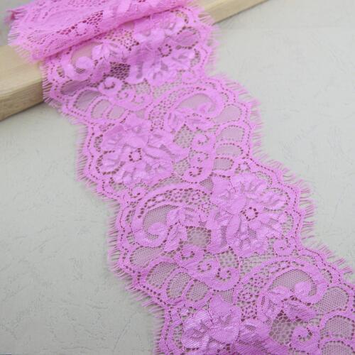 Eyelash Lace 11cm width pink non-Elastic non-Stretch crafts Sewing Lace Trim garment accesorries