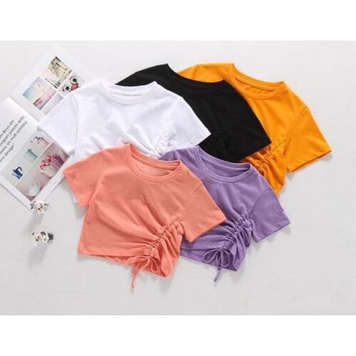 Girls short-sleeved summer new childrens T-shirts popular t-shirt Korean version of the half-sleeve tide