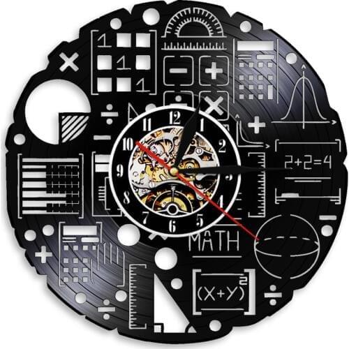 Math Equation Artwork Science Vinyl Record Wall Clock Math Formula Wall Watch Math Geek Science Nerd Graduation Gift For Teacher