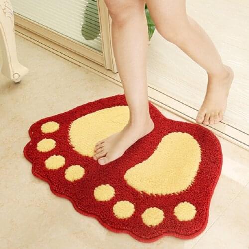 Microfiber Mini Mats Foot Print Bath Mats Non-slip Bathroom Carpet Mat Toilet Bath Rug Bath Pad Carpets Bathroom Supplies Rugs