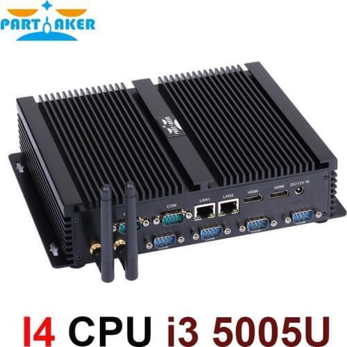 Mini PC i3 5005U Windows 10 Dual Core Mini Sever Computer with 2 Lan 6 RS232 Small Desktop Hdmi Wifi Usb 3.0