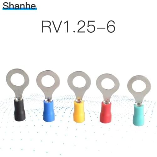 RV1.25-6 Insulated ring Terminals Electrical Crimp Connector 50PCS