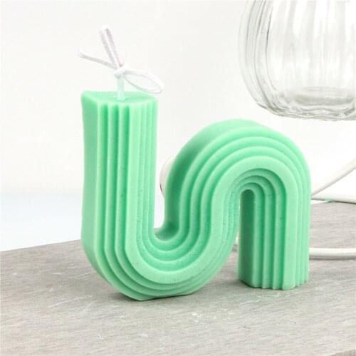 H Curve3D Letter Shape Silicone Candle Mold Food Grade DIY Handmade Line Craft Cold Process Plaster Cake Decor Baking Chocolate