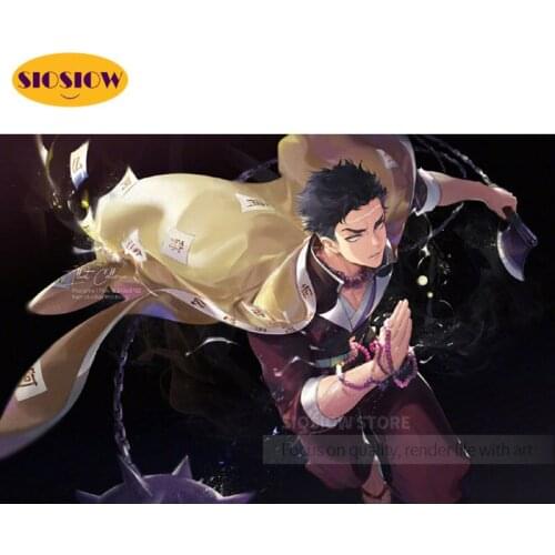 SIOSIOW 5d Diy Diamond Mosaic Embroidery Rhinestone Round 3d Diamond Painting Himejima Kyoumei Full Square Drill Decor Home Room