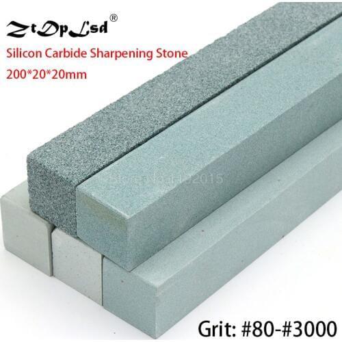 1PCS 200X20MM 80-3000 Grit Square Jade Knife Sharpener Sharpening Stone Green Silicone Carbide Oil Polish Grinding Tool Flat