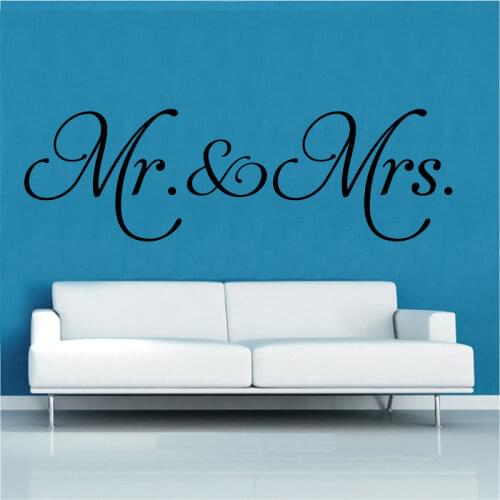 Mr. & Mrs. Quotes vinyl wall decal living room decoration removable modern Minimalism wall sticker for bedroom Home Decor