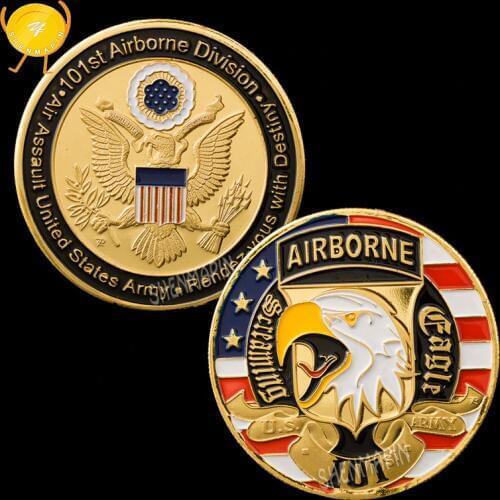 101st Airborne Division Commemorative Coin Falcon Honor Medal Coins Collectibles Air Assault US Army Rendezvous With Destiny