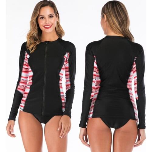 New Women Long Sleeve Two Pieces Swimsuit Push Up Female Sexy Separate Swim Suit Push Up Monokini Bathing Suits Beach Wear