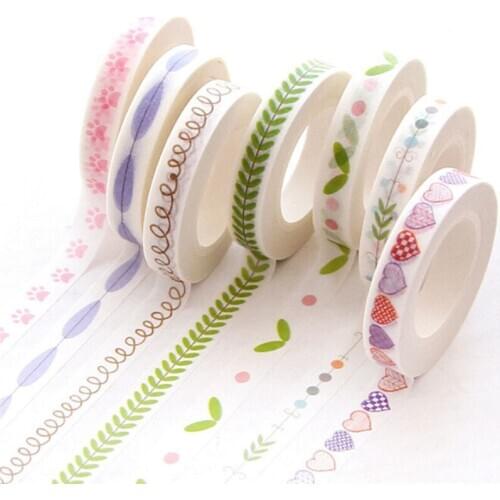1 Roll Paper Masking Tape Stationery Dividing Line Paper Masking Tape Slim Washi Tape Dividing Boarder Sticky Decorative Paper