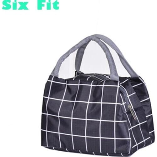 2021 Newest Fashion Portable Cooler Lunch Bag Insulated Cold Canvas Stripe Picnic Carry Case Thermal Portable Men Lunch Box