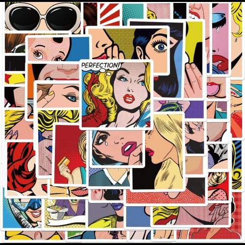 25/50PCS Hip Hop Punk Pop Comics Suitcase Guitar Computer Suitcase Personality Decoration Graffiti Sticker Wholesale