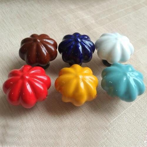 4pcs Flower Ceramic Cabinet Drawer Knobs Porcelain Kids Wardrobe Handles Furniture Bedroom Dresser Closet Cupboard Rural Pulls