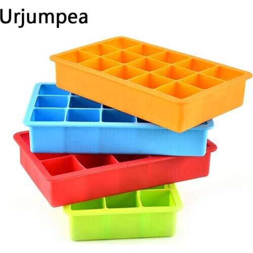 Urjumpea 4PCS DIY Silicone Ice Cube Trays Square Container Mold Home Kitchen Tools