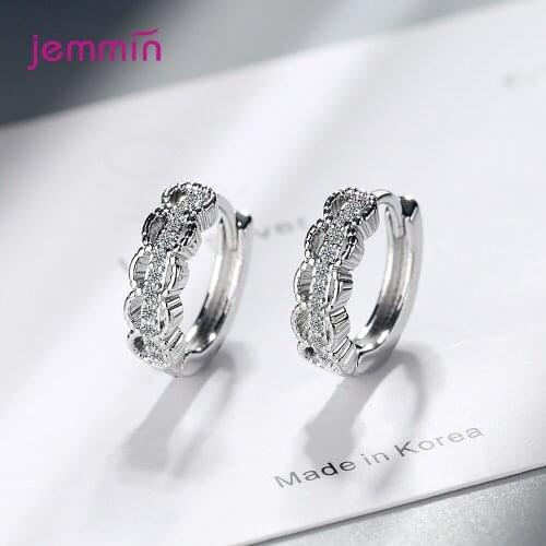 Luxury 925 Sterling Silver Crystal Earrings For Women Girls Wedding Engagement Trendy 2020 Fashion Jewelry Wholesale