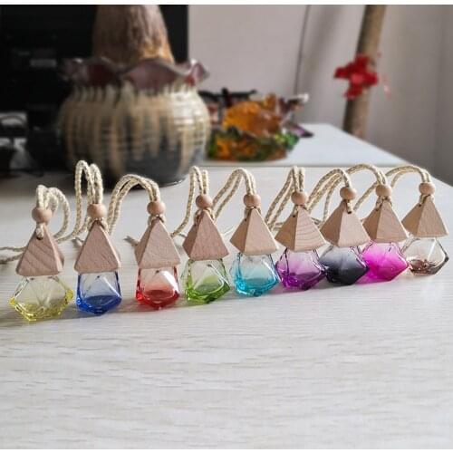 30pcs 8ml Car Hanging Perfume Air Freshener Diffuser,Essential Oil Pendant Perfume Vials,Thick Clear Glass Fragrance Container