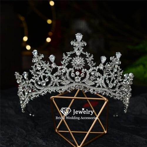 CC Wedding Crown Tiara Hairband Jewelry Hair Accessories for Bridal Headdress Party Bijoux Big Crowns Fine Jewellry Gift HG1272