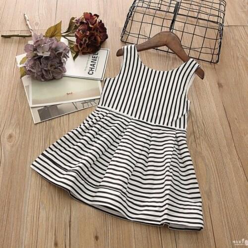 Kids Clothes Girls Dresses 2021 New Childrens Clothing Girls Fashion Striped Side Zipper Tank Dress Simple Comfortable Clothes