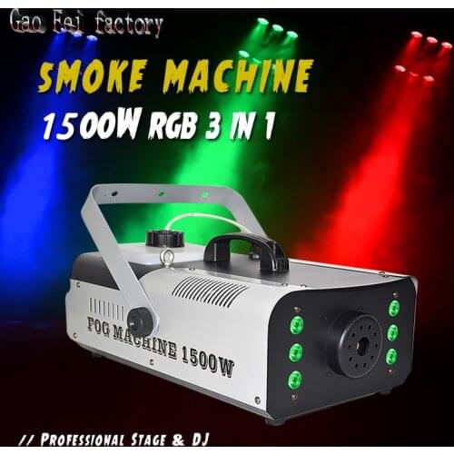 Fog Machine 1500W 6 LED Lights Smoke Machine With LED Wash RGB Strobe Effect Remote Control For Halloween Wedding Party Stage DJ