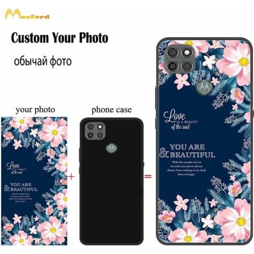 Customized DIY Phone Case For Motorola Moto G9 Power G8 G7 G6 E7 Power E6 E5 Edge Plus Cases G9 Play E6S E 2020 Black TPU Cover