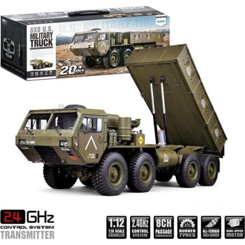 JTY Toys RC Cars 1:12 8x8 Military Truck Alloy Drive System All Terrain Radio Remote Control Off-Road Vehicle RC Cars For Adults