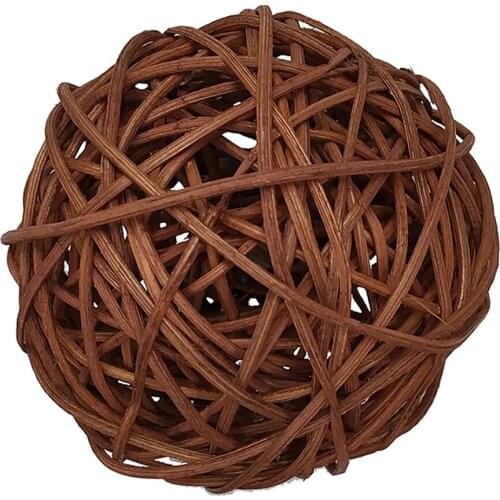 Coffee Round Rattan Wicker Vine Ball Ornaments for Wedding Party Home Decoration DIY Crafts 10cm
