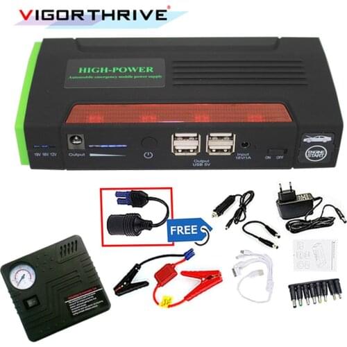 Mini Emergency 12V External Rechargeable Car power bank Muti-function Portable battery charger jump starter Booster with pump